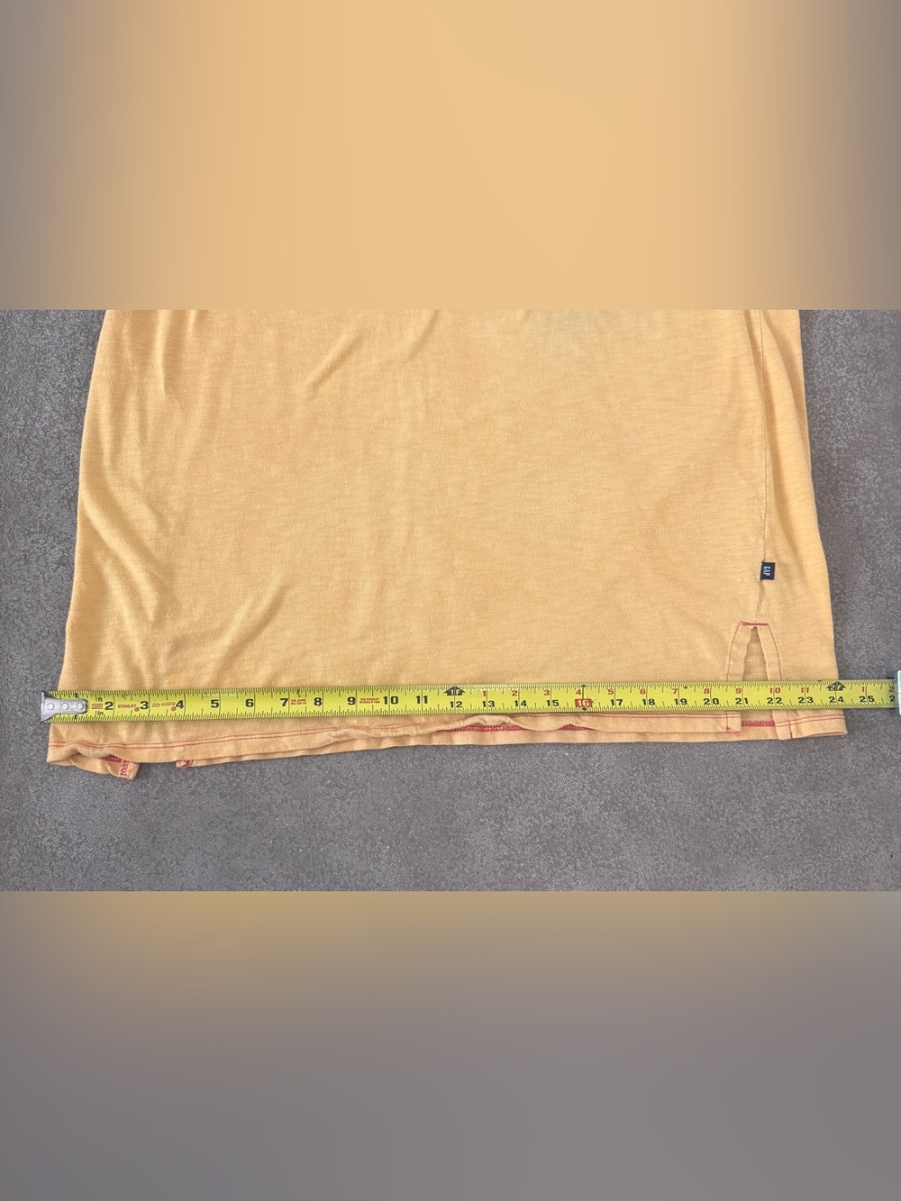 Gap XL Golden Mustard T-Shirt Dress Cotton Modal Short Sleeve Side Slits - Picture 8 of 8